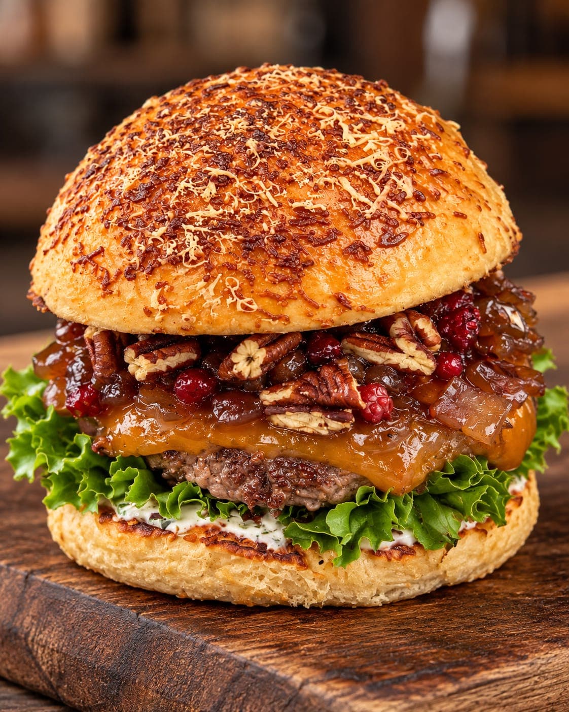 The Champ burger parmezános briós zsemlében, Hortobágy Angus marhahússal